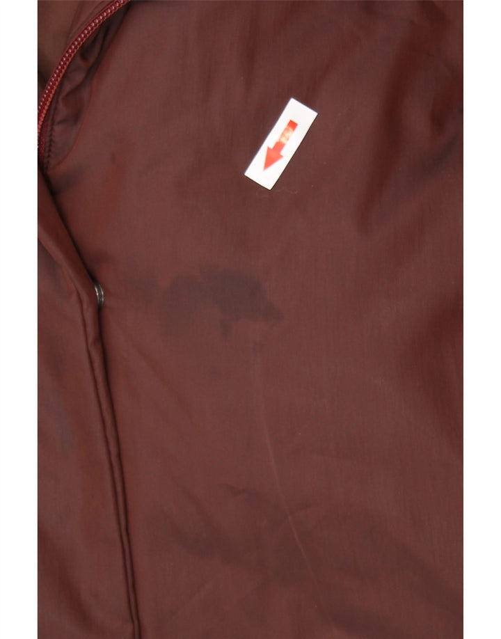 Trussardi Womens Hooded Overcoat IT 46 Large Burgundy Polyester