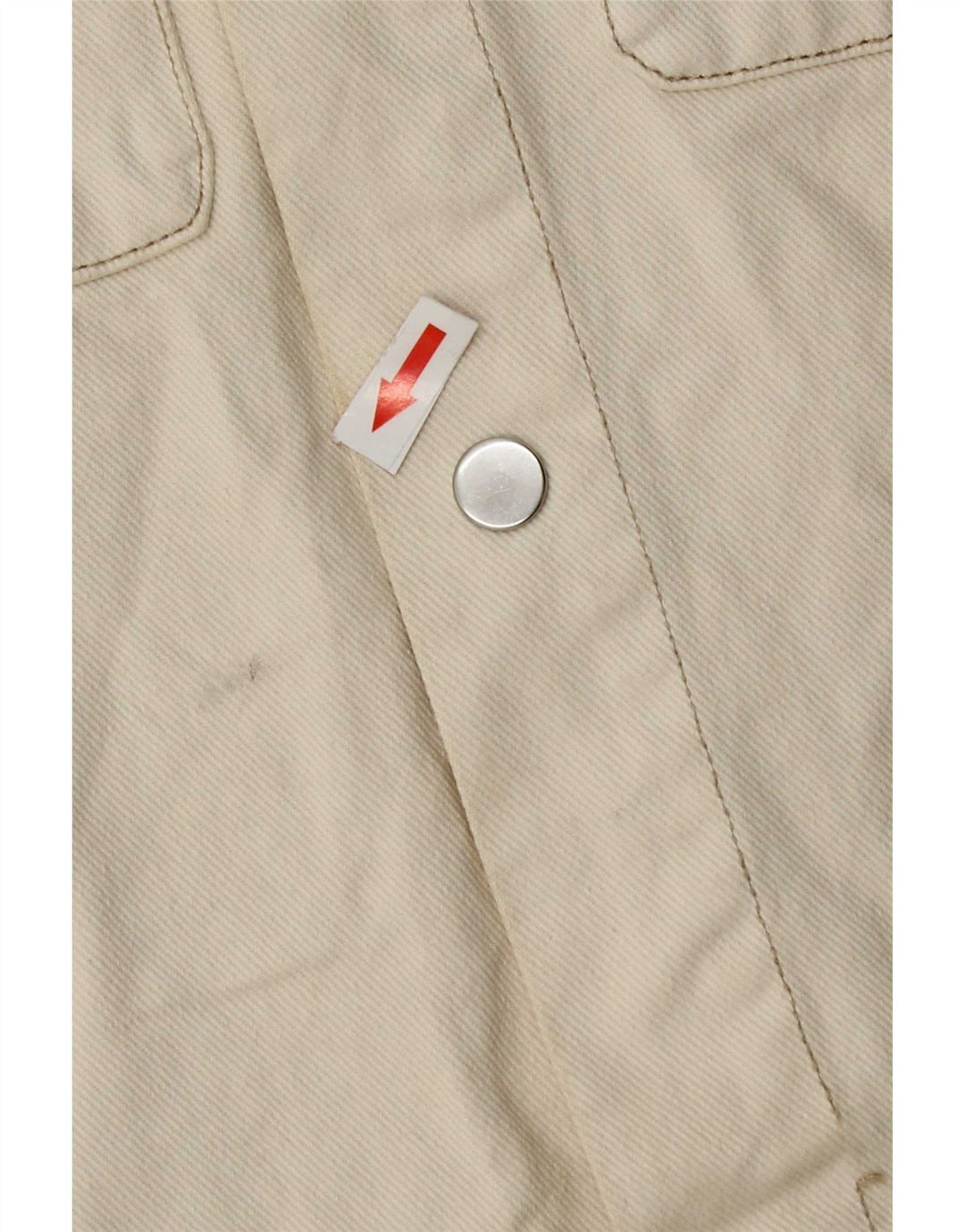 Zara Mens Denim Jacket UK 38 Medium Off White Cotton