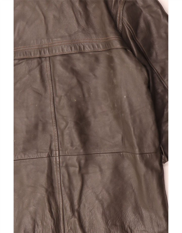 Vintage Mens Leather Jacket IT 48 Medium Brown Leather