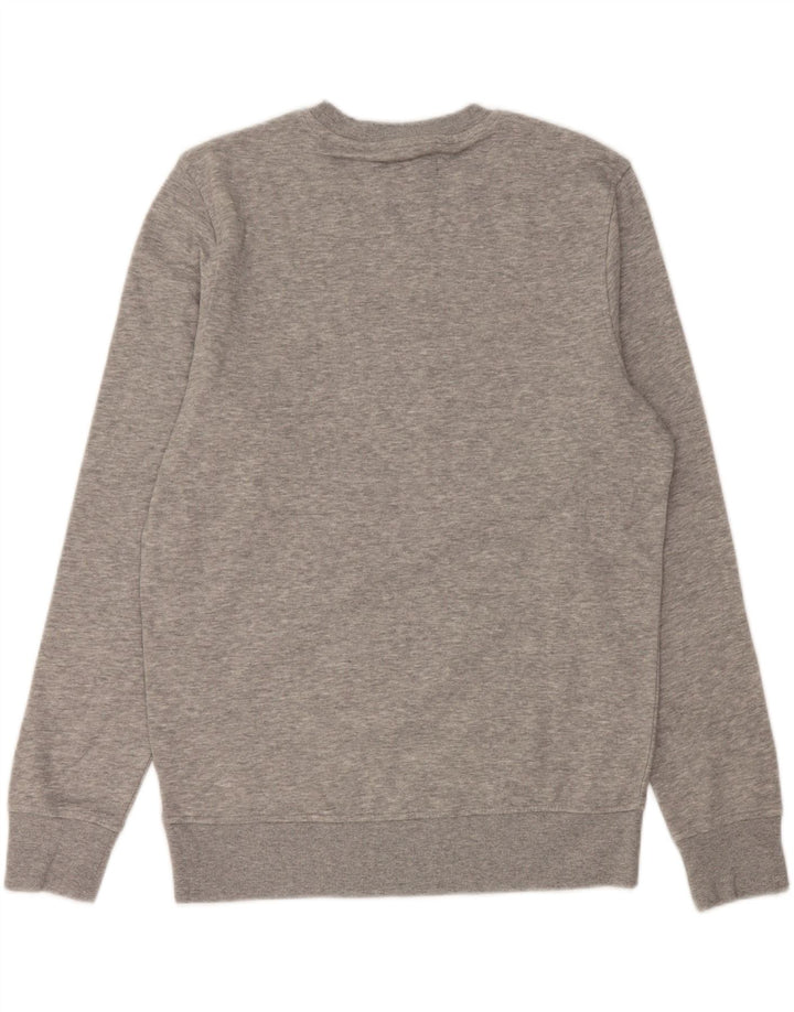 JACK & JONES Mens Graphic Sweatshirt Jumper Medium Grey Flecked Cotton