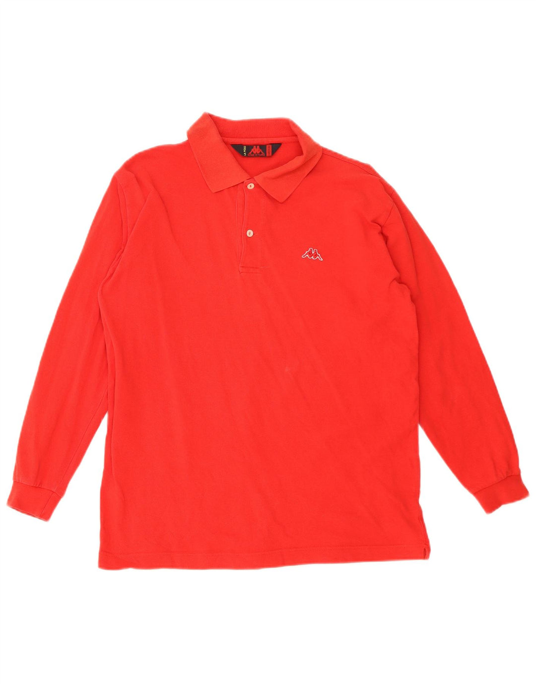 Kappa Mens Long Sleeve Polo Shirt Medium Red Cotton
