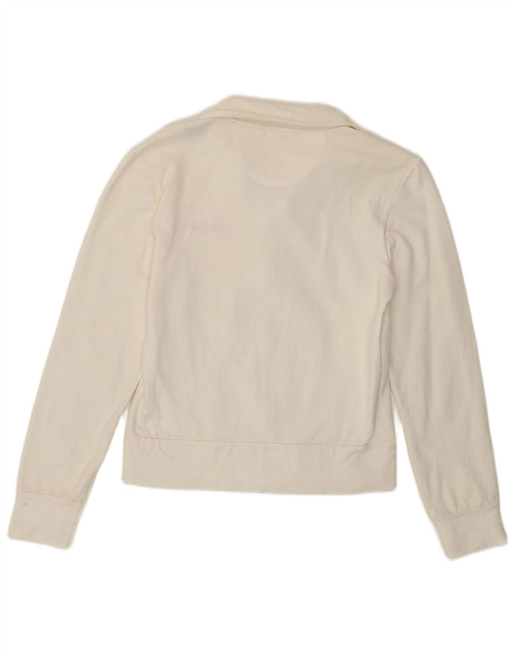 Giacca da ginnastica da donna Lee UK 10 piccola in cotone bianco