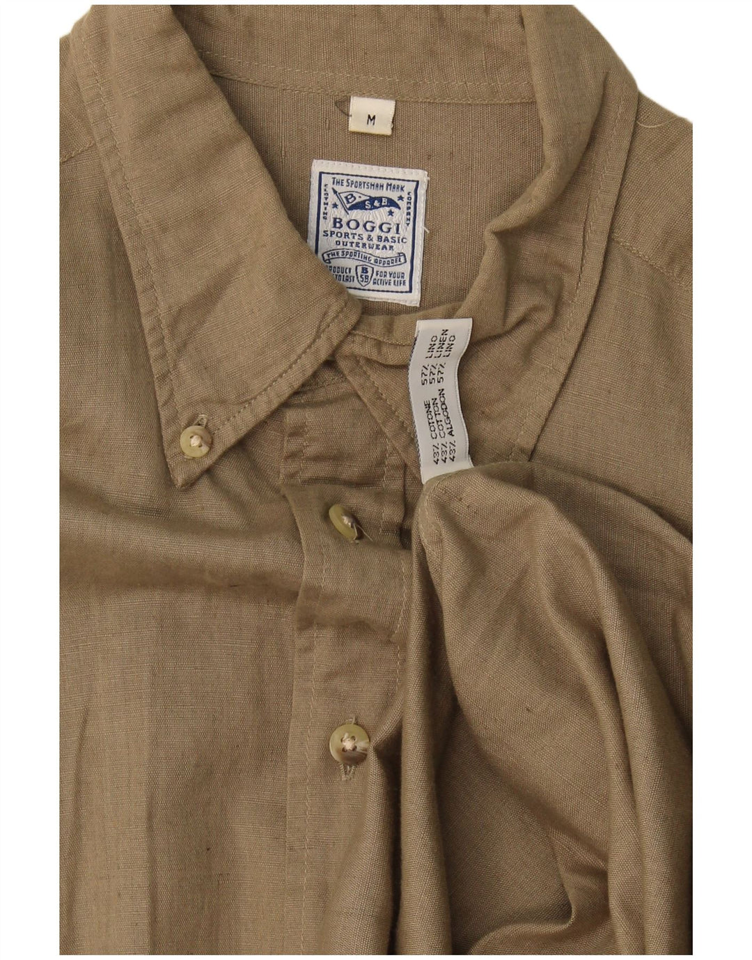 Camicia da uomo Boggi in cotone kaki medio
