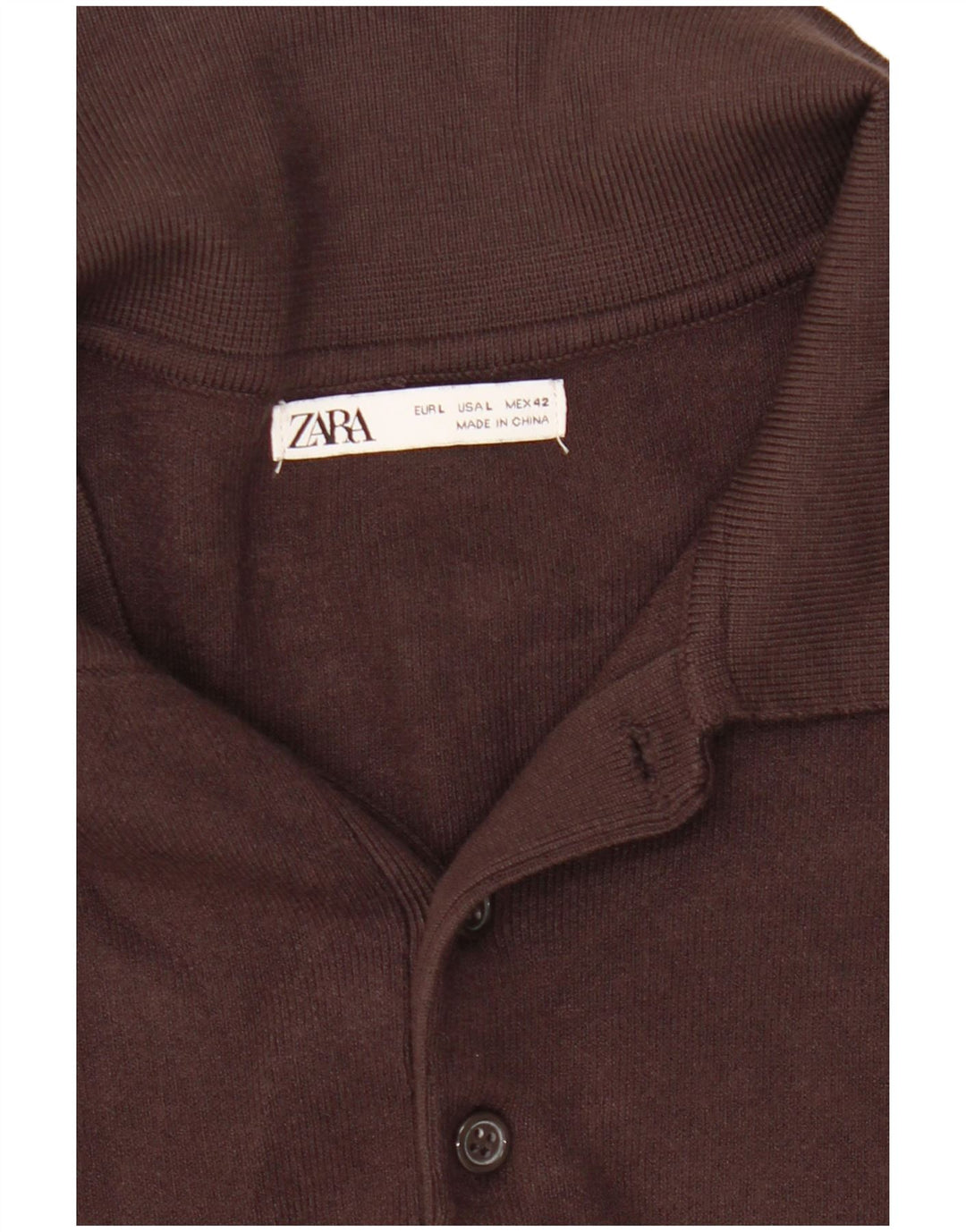Maglione Zara da uomo con collo alto, grande, marrone