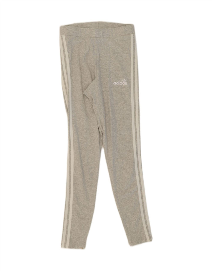 ADIDAS Womens Leggings UK 12 Medium Grey Cotton Vintage Adidas and Second-Hand Adidas from Messina Hembry 