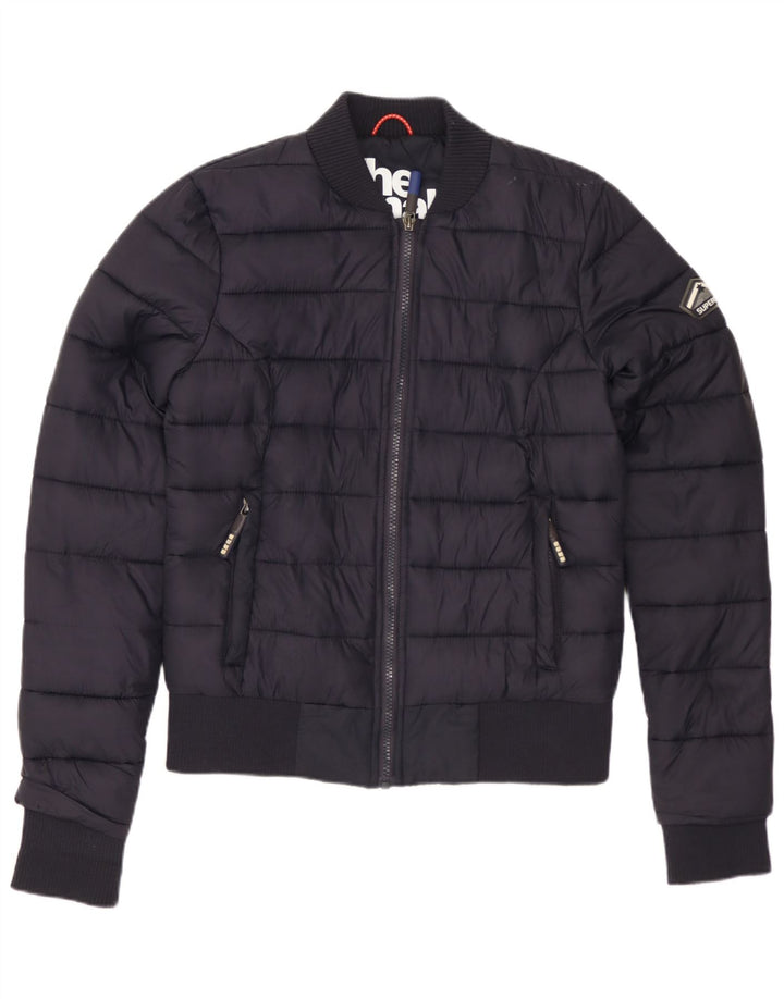 SUPERDRY polstret jakke til kvinder UK 10 Lille marineblå polyester