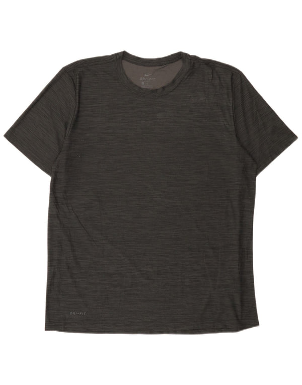 Nike Mens Dri Fit T-Shirt Top Large Grey Flecked Polyester