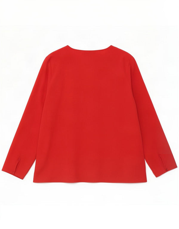 Marks & Spencer Womens St. Michael Long Sleeve Blouse Top UK 16 Large Red