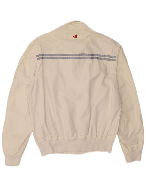 Мужской бомбер Museum UK 42 XL Off White с цветными блоками из полиамида
