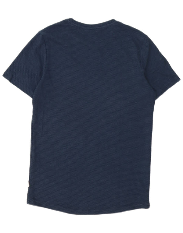 Jack & Jones Mens T-Shirt Top Medium Navy Blue Spotted Cotton
