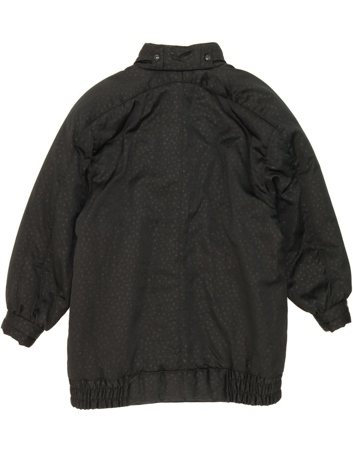VINTAGE Womens Padded Coat UK 14 Large  Black Spotted Vintage Vintage and Second-Hand Vintage from Messina Hembry 