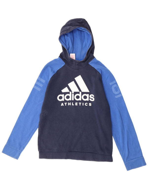 Adidas Mens Graphic kapucnis pulóver kis sötétkék Colourblock