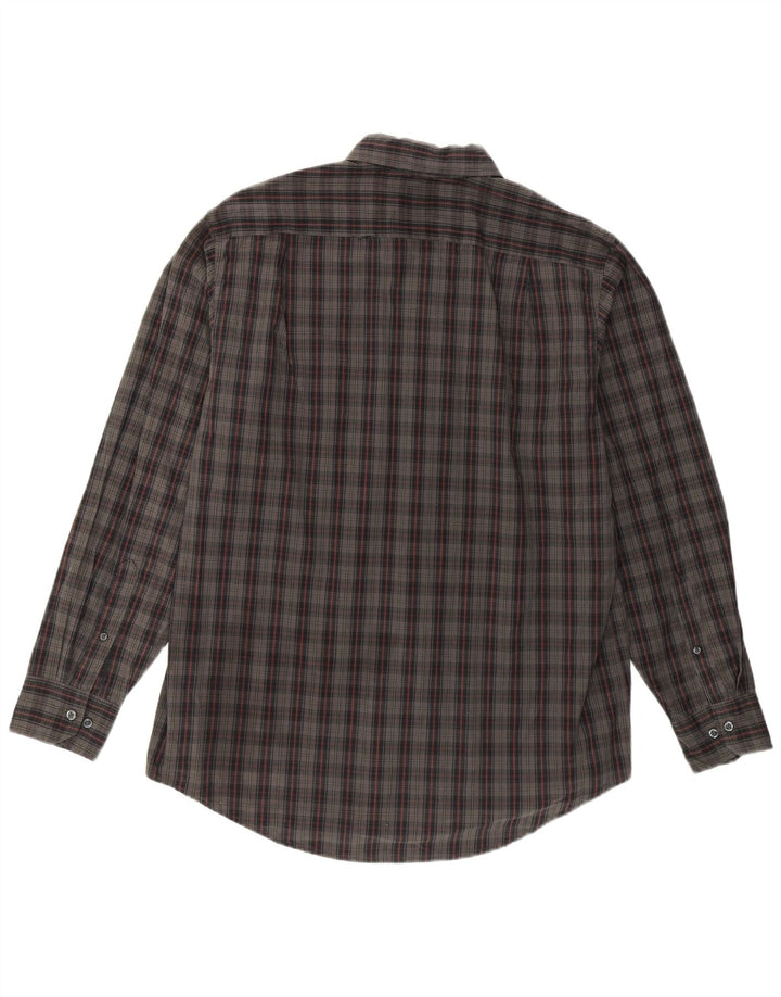 Camisa De Cuadros Izod Hombre Gris Medio Algodón A Cuadros