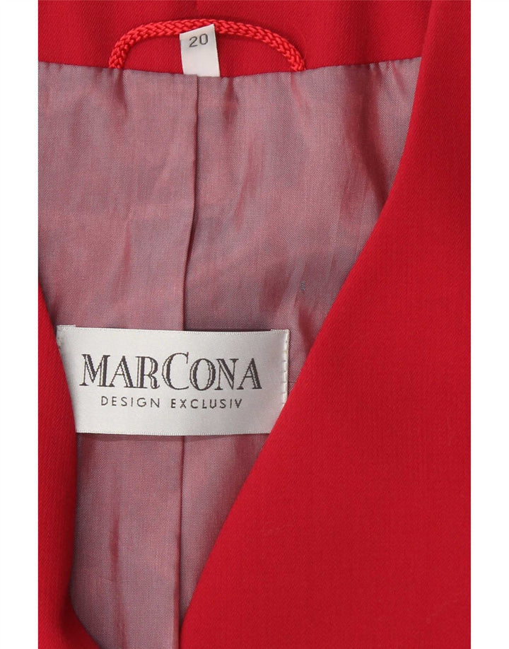 Marcona Womens 3/4 Sleeve 4 Button Blazer Jacket UK 20 2XL Red Polyester