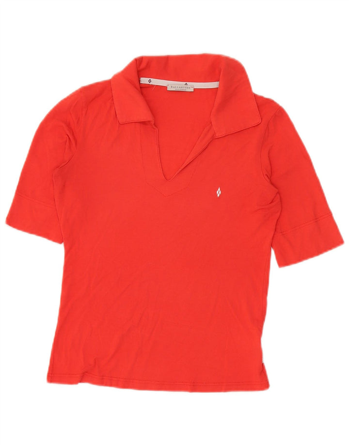 Ballantyne Womens Polo Shirt UK 12 Medium Red Viscose