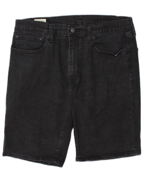 Pantaloncini di jeans Levi's 502 da uomo W36 grandi in cotone nero