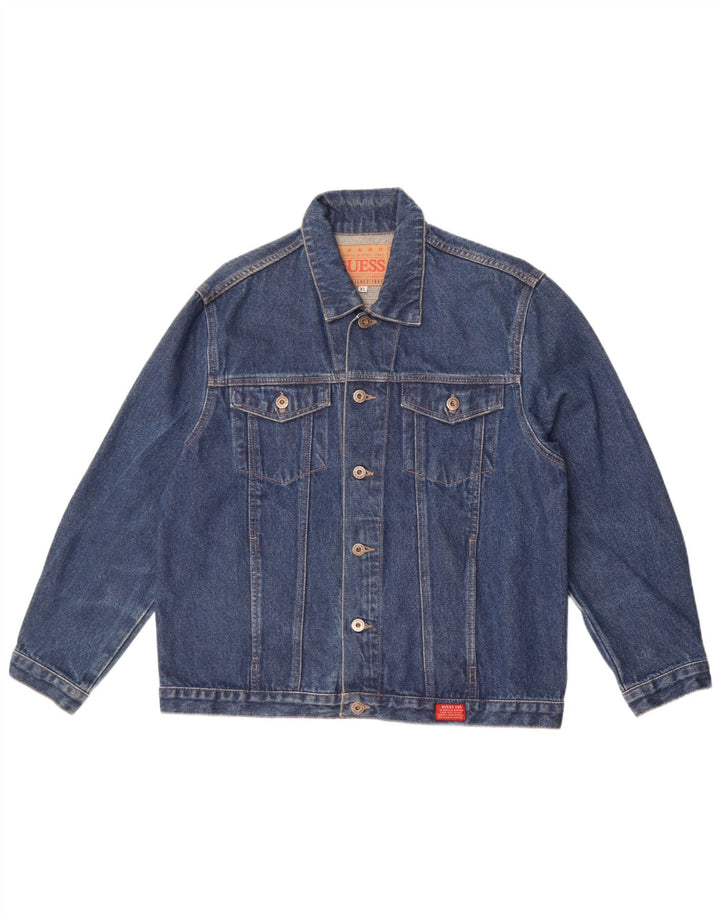 Guess Womens Denim Jacket UK 18 XL Blue Cotton