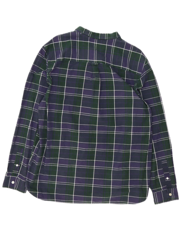 Lyle & Scott herreskjorte 2XL marineblå ternet bomuld