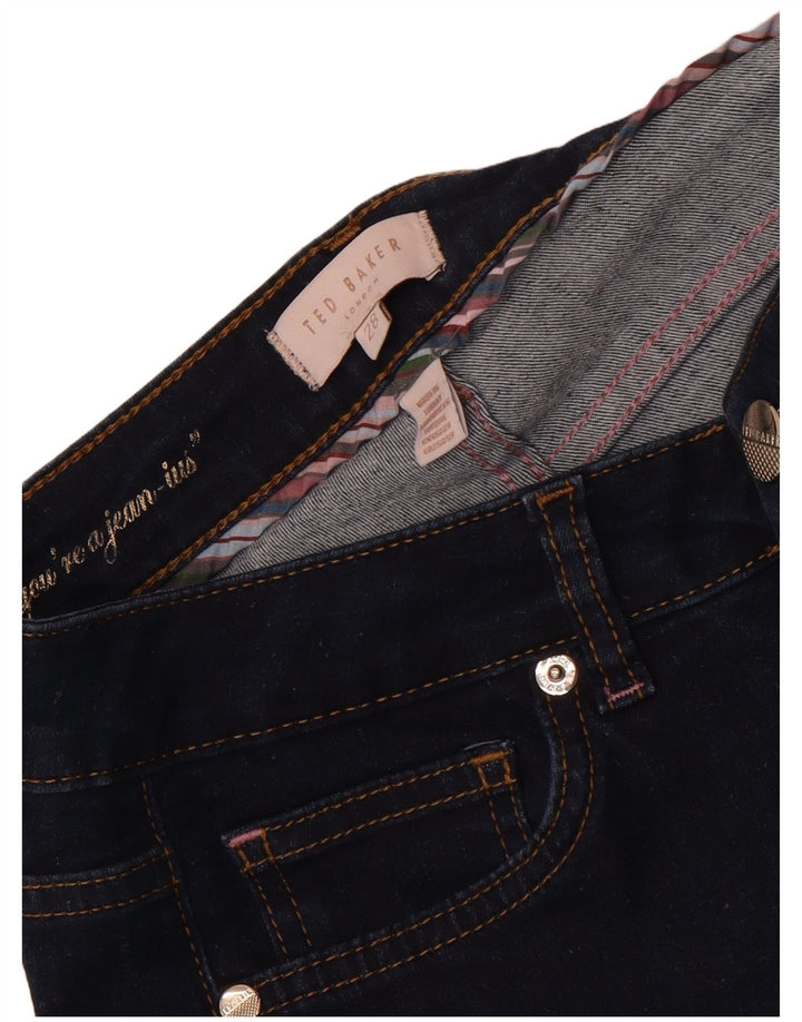 Ted Baker Dame Slim Jeans W28 L26 Navy Blue Floral