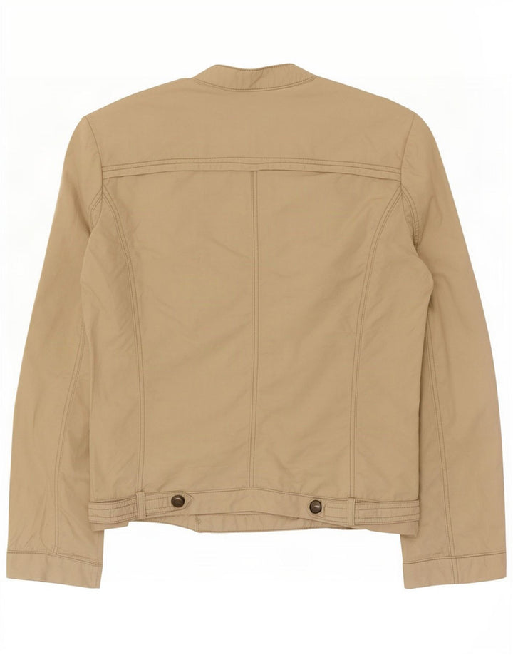 Zara Womens Bomber Jacket UK 12 Coton Beige Moyen