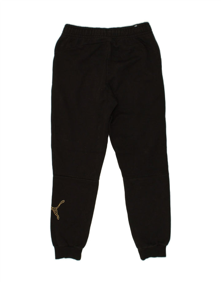 PUMA Mens Tracksuit Trousers Joggers Small Black Cotton | Vintage Puma | Thrift | Second-Hand Puma | Used Clothing | Messina Hembry 