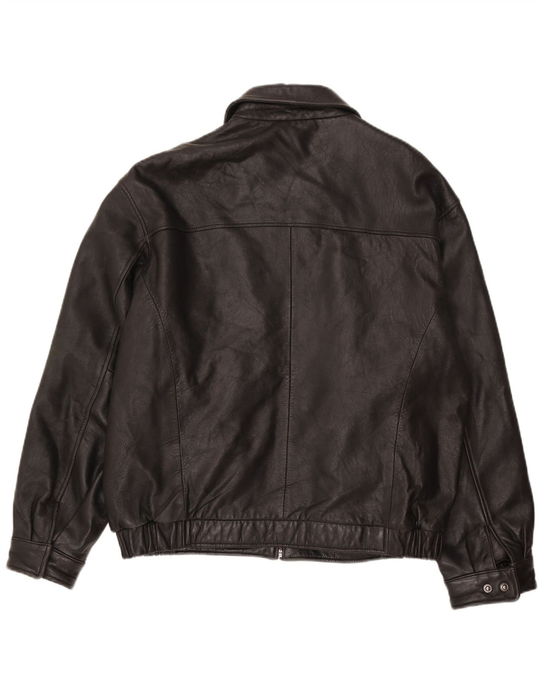 Kirkland Mens Leather Jacket UK 40 Large Black Leather