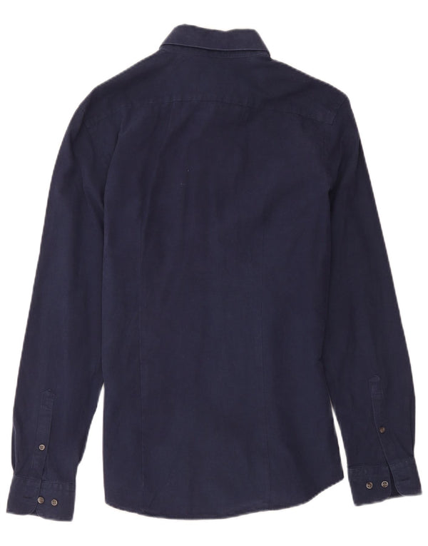 Reiss Mens Slim Fit Shirt Small Navy Blue