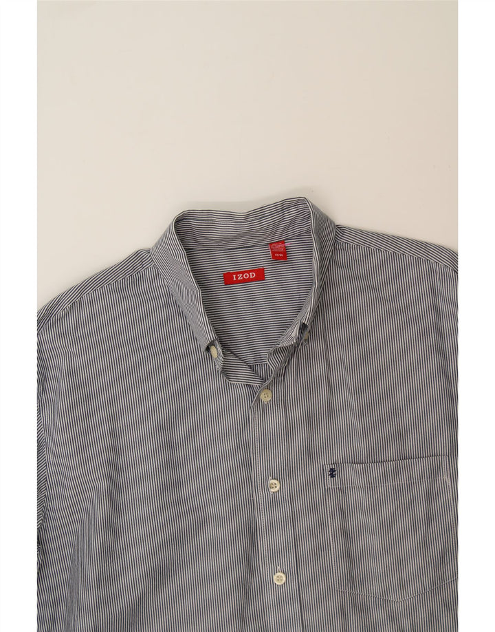 IZOD Mens Shirt Large Grey Pinstripe Cotton Vintage Izod and Second-Hand Izod from Messina Hembry 