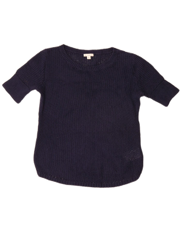 Gap Damen-Pullover, kurzärmelig, U-Boot-Ausschnitt, Gr. 6, XS, Marineblau