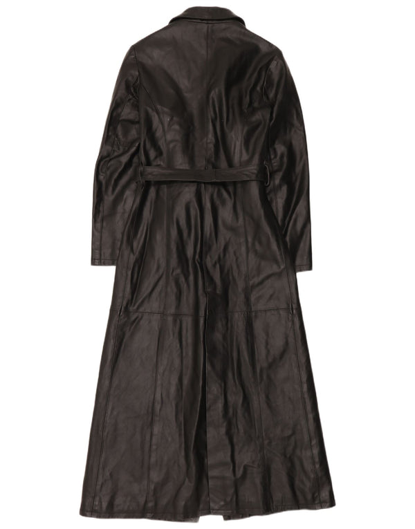 Lavorazione Artigianale Damen Ledermantel IT 42 Medium Schwarz