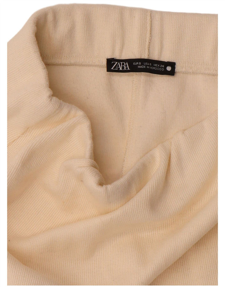 Zara Womens Knit Midi Skirt Small W27  Off White