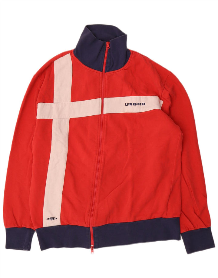 Giacca da tuta da uomo Umbro XL in cotone color block rosso