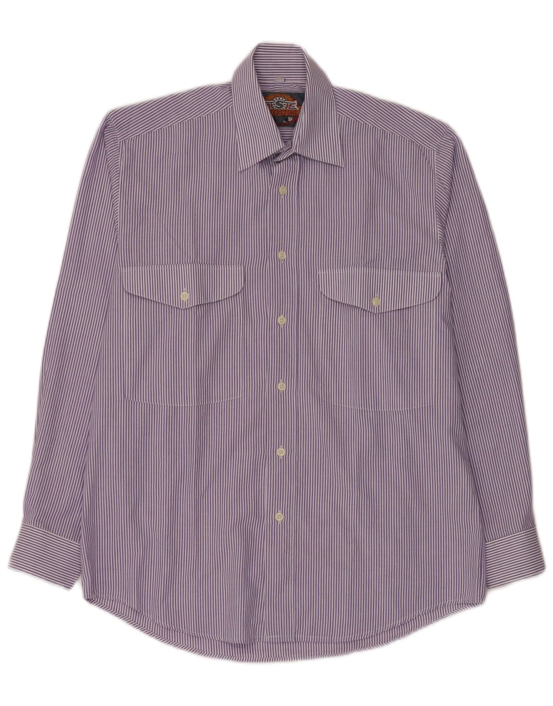 Silverstone Mens Shirt Small Purple Striped Cotton