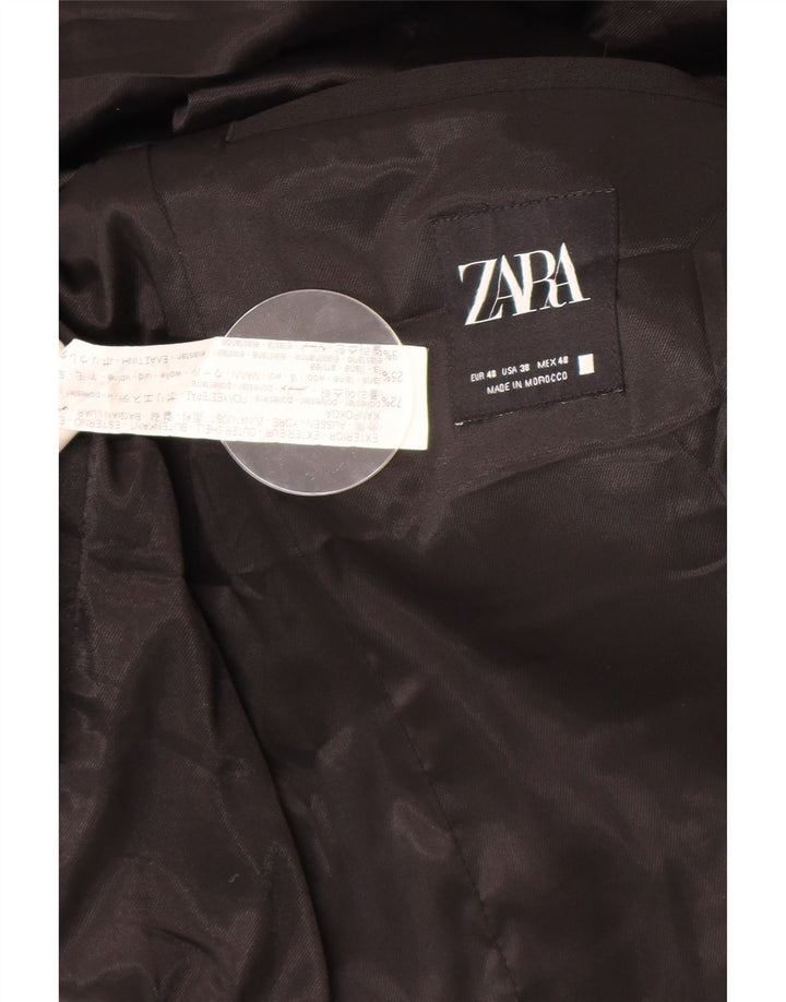 Zara Herre 2-knaps blazerjakke EU 48 Medium Sort Polyester