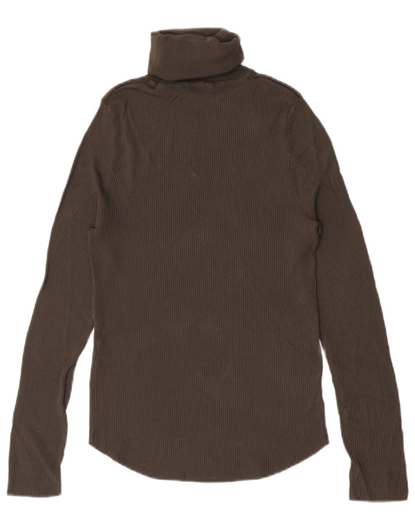 Zara - Jersey con cuello vuelto para mujer, talla 40, viscosa gris medio