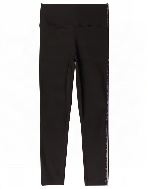 Under Armour Damen Heat Gear Graphic Leggings UK 10 Small Schwarz Polyester