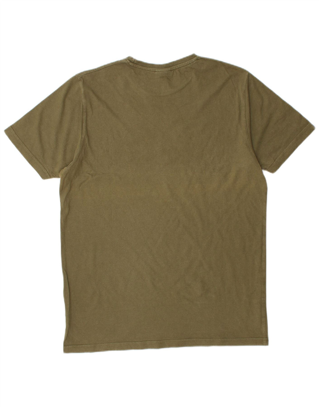 ELLESSE Mens Graphic T-Shirt Top Medium Khaki Cotton