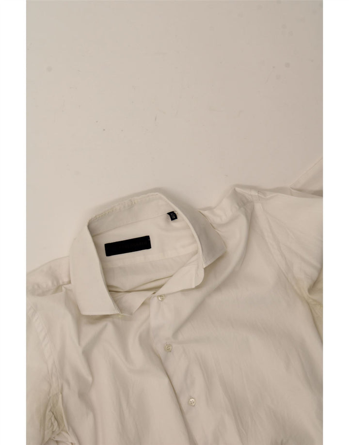 TRUSSARDI Mens Shirt Size 16 41 Large White Cotton Vintage Trussardi and Second-Hand Trussardi from Messina Hembry 