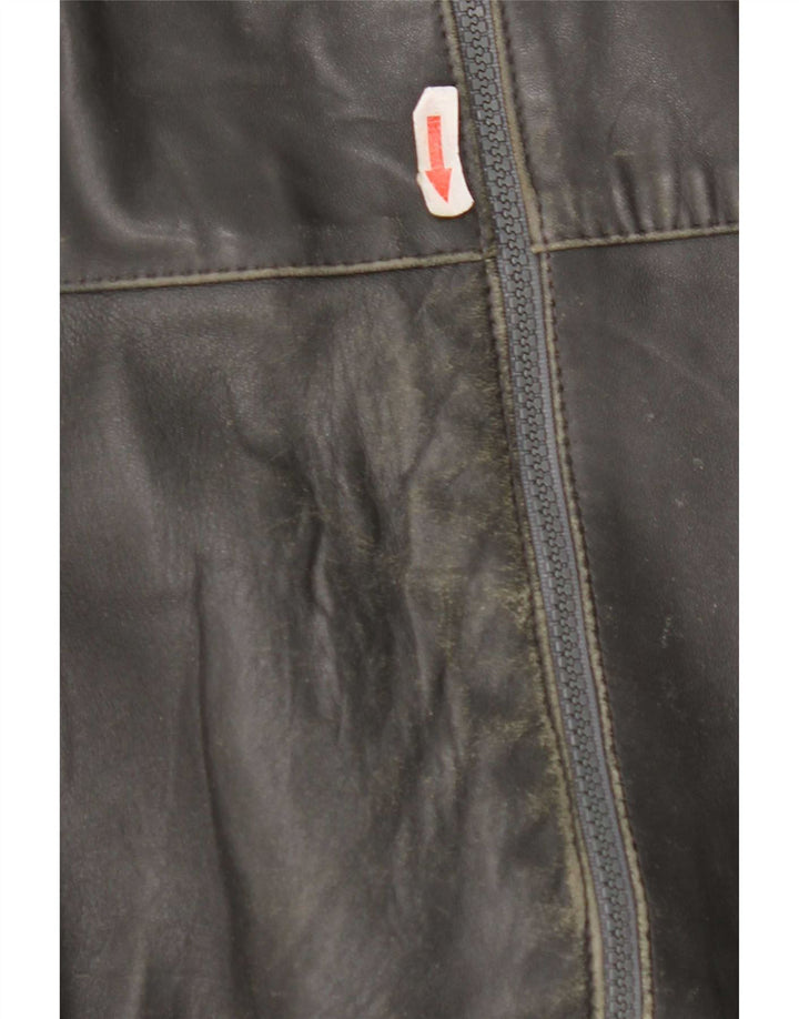 Vintage Herren Lederjacke UK 40 Large Grau