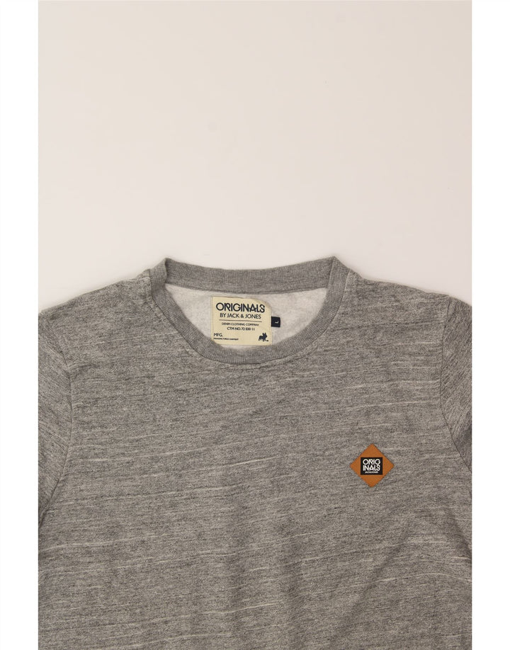 JACK & JONES Mens Sweatshirt Jumper Large Grey Cotton Vintage Jack & Jones and Second-Hand Jack & Jones from Messina Hembry 