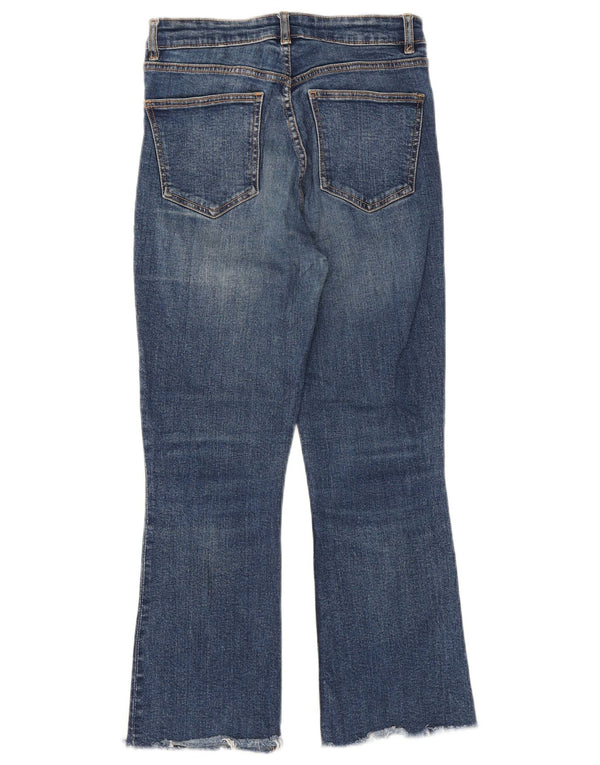 Zara Damen Crop Bootcut Jeans EU 38 Small W28 L25 Blau