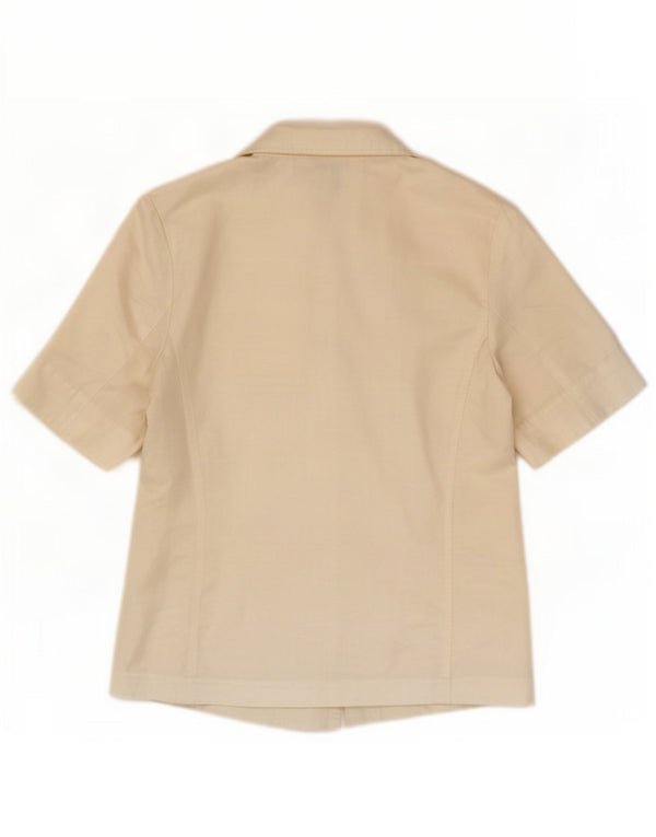 Camicia a maniche corte da donna Paolo Tonali UK 10 Small lino bianco sporco