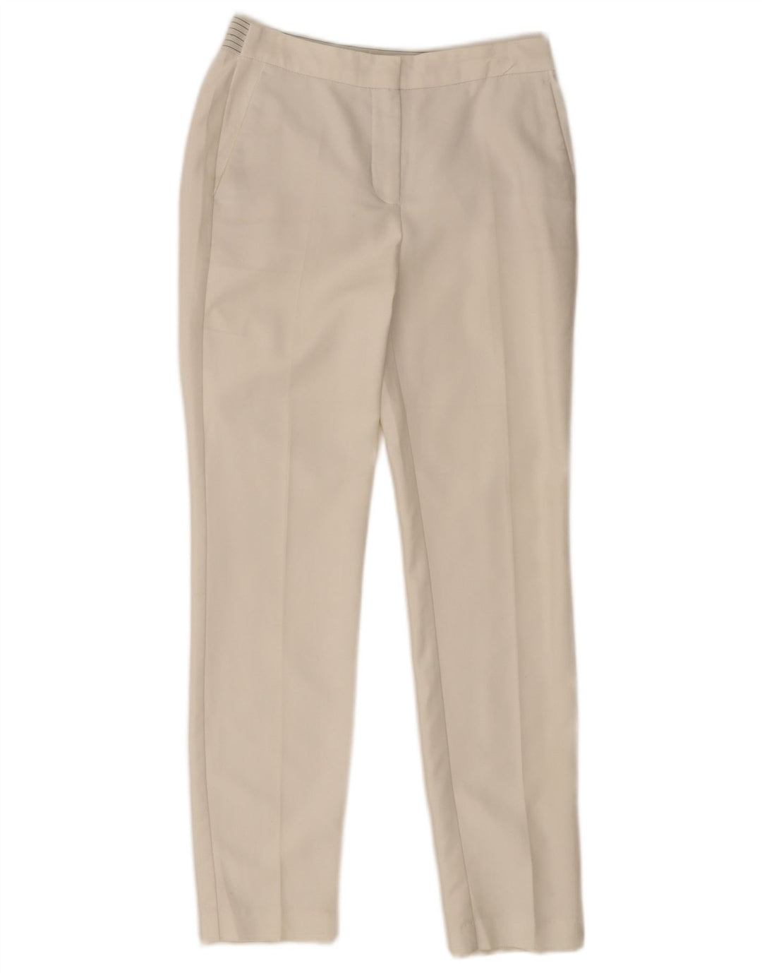 ZARA Womens Slim Chino Trousers Small W26 L28 White Polyester