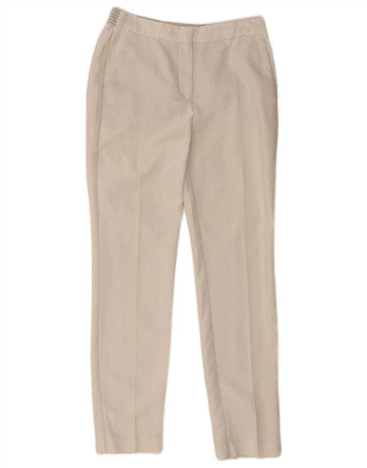 ZARA Womens Slim Chino Trousers Small W26 L28 White Polyester