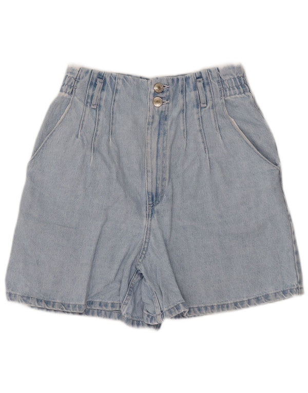 Zara Short en jean taille haute pour femme EU 38 Small W28 Bleu Coton