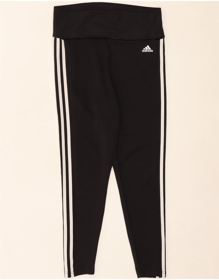 ADIDAS Womens Aeroready Leggings UK 12/14 Medium Black Polyester Vintage Adidas and Second-Hand Adidas from Messina Hembry 