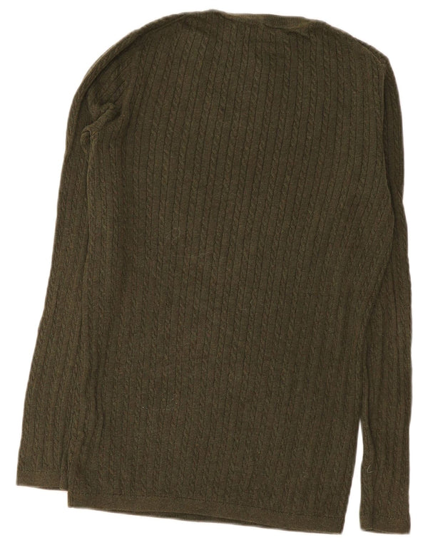 Tommy Hilfiger Pull ras du cou pour femme UK 10 Petit coton vert
