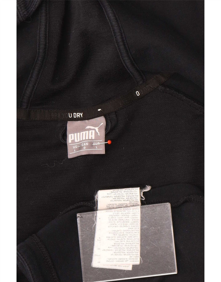 Puma Mens Zip Hoodie Sweater Large Black Polyester