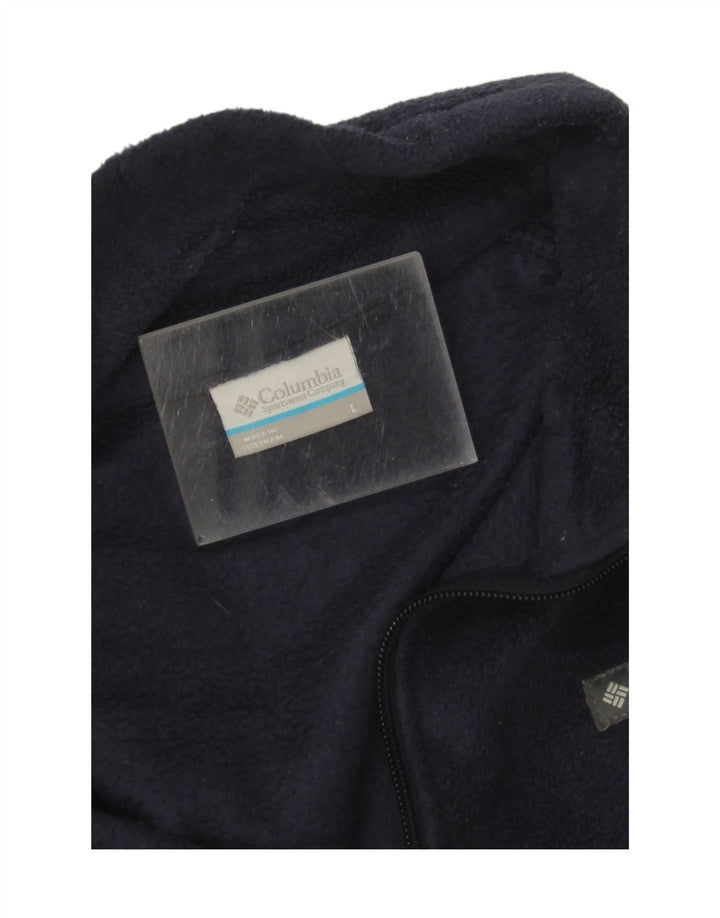 Columbia Womens Fleece Jacket UK 16 Large Navy Blue Polyester