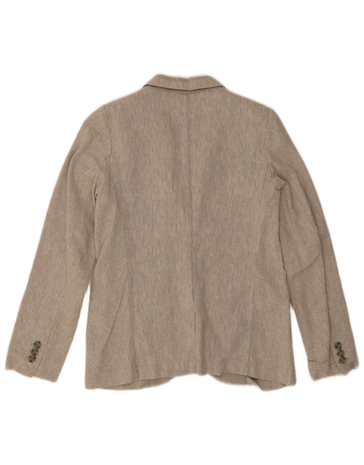 Zara Boys 2 Button Blazer Jacket 11-12 Years Beige Linen